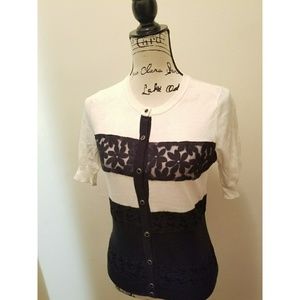 New York & Company Short Sleeve Cardigan